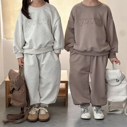 長袖セットアップ YOUTHロゴ刺繍スウェットセットアップ 2点セット【mh0011235】