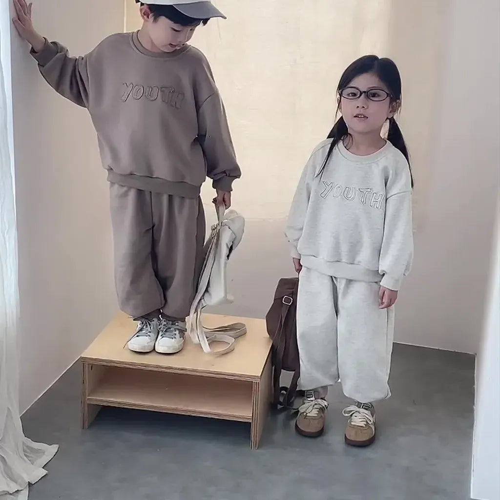 長袖セットアップ YOUTHロゴ刺繍スウェットセットアップ 2点セット【mh0011235】