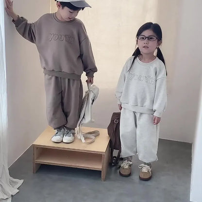 長袖セットアップ YOUTHロゴ刺繍スウェットセットアップ 2点セット【mh0011235】