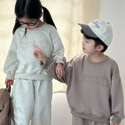 長袖セットアップ YOUTHロゴ刺繍スウェットセットアップ 2点セット【mh0011235】