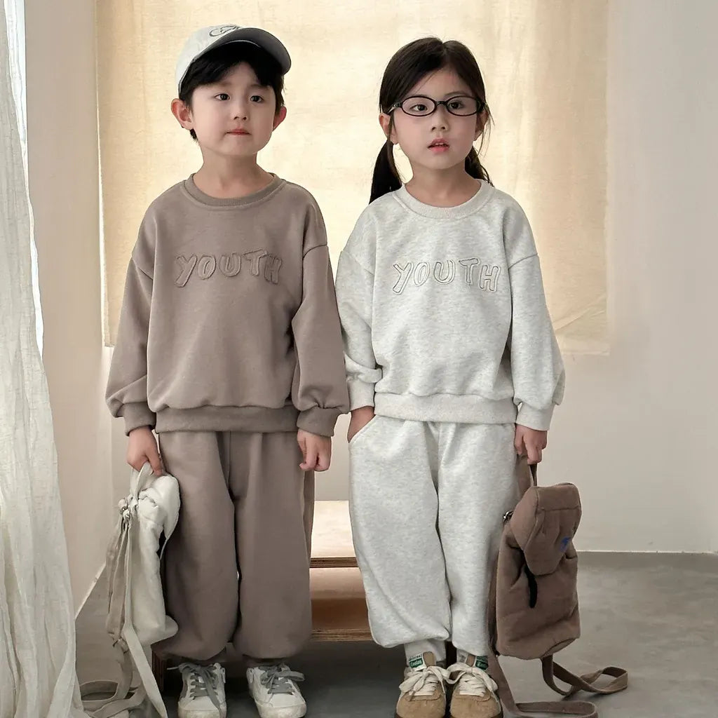 長袖セットアップ YOUTHロゴ刺繍スウェットセットアップ 2点セット【mh0011235】