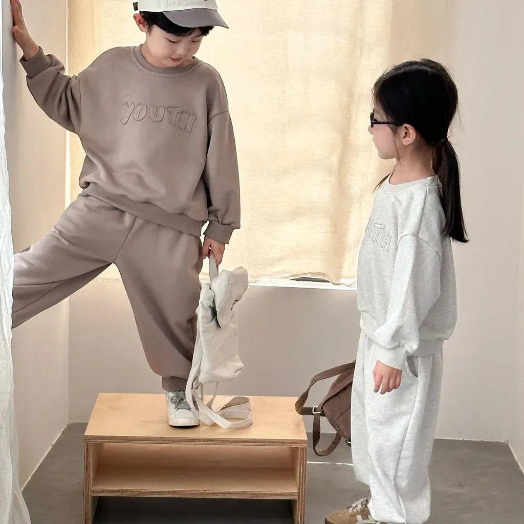 長袖セットアップ YOUTHロゴ刺繍スウェットセットアップ 2点セット【mh0011235】