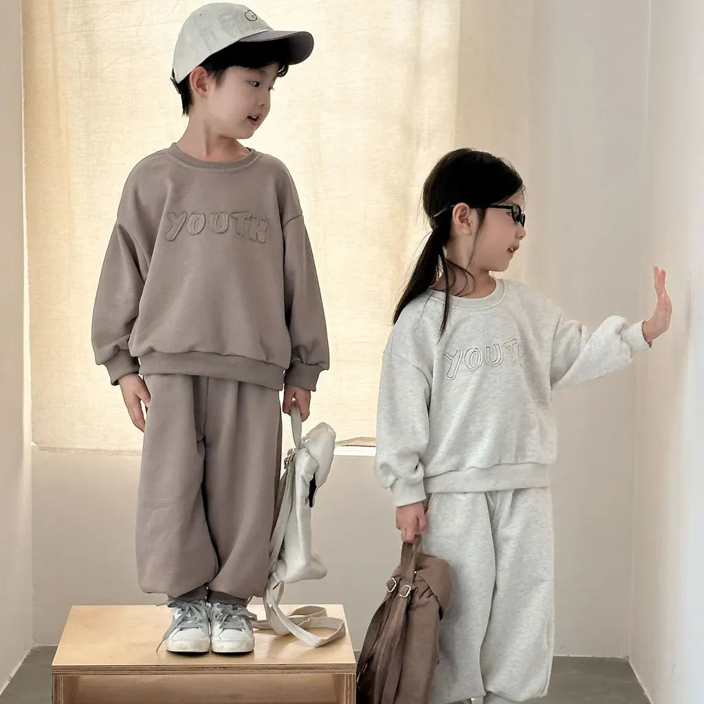 長袖セットアップ YOUTHロゴ刺繍スウェットセットアップ 2点セット【mh0011235】