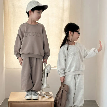 長袖セットアップ YOUTHロゴ刺繍スウェットセットアップ 2点セット【mh0011235】