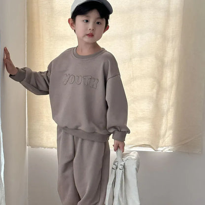 長袖セットアップ YOUTHロゴ刺繍スウェットセットアップ 2点セット【mh0011235】