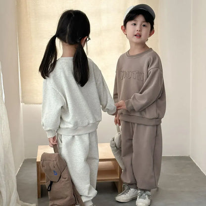 長袖セットアップ YOUTHロゴ刺繍スウェットセットアップ 2点セット【mh0011235】