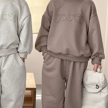 長袖セットアップ YOUTHロゴ刺繍スウェットセットアップ 2点セット【mh0011235】