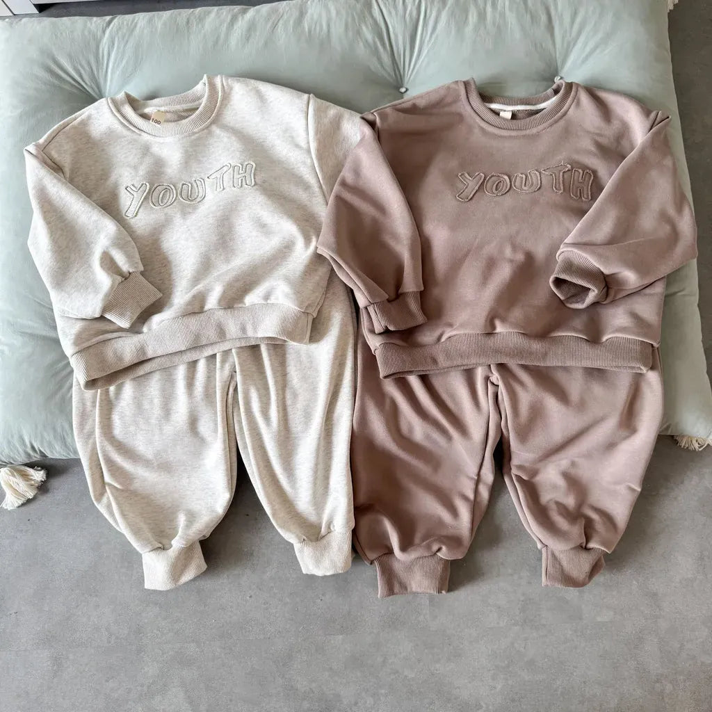 長袖セットアップ YOUTHロゴ刺繍スウェットセットアップ 2点セット【mh0011235】