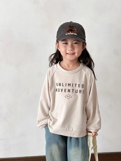 長袖Tシャツ Apricot / 80cm 12M キッズトップス レターロゴプリント長袖スウェットシャツ【mh0008061】