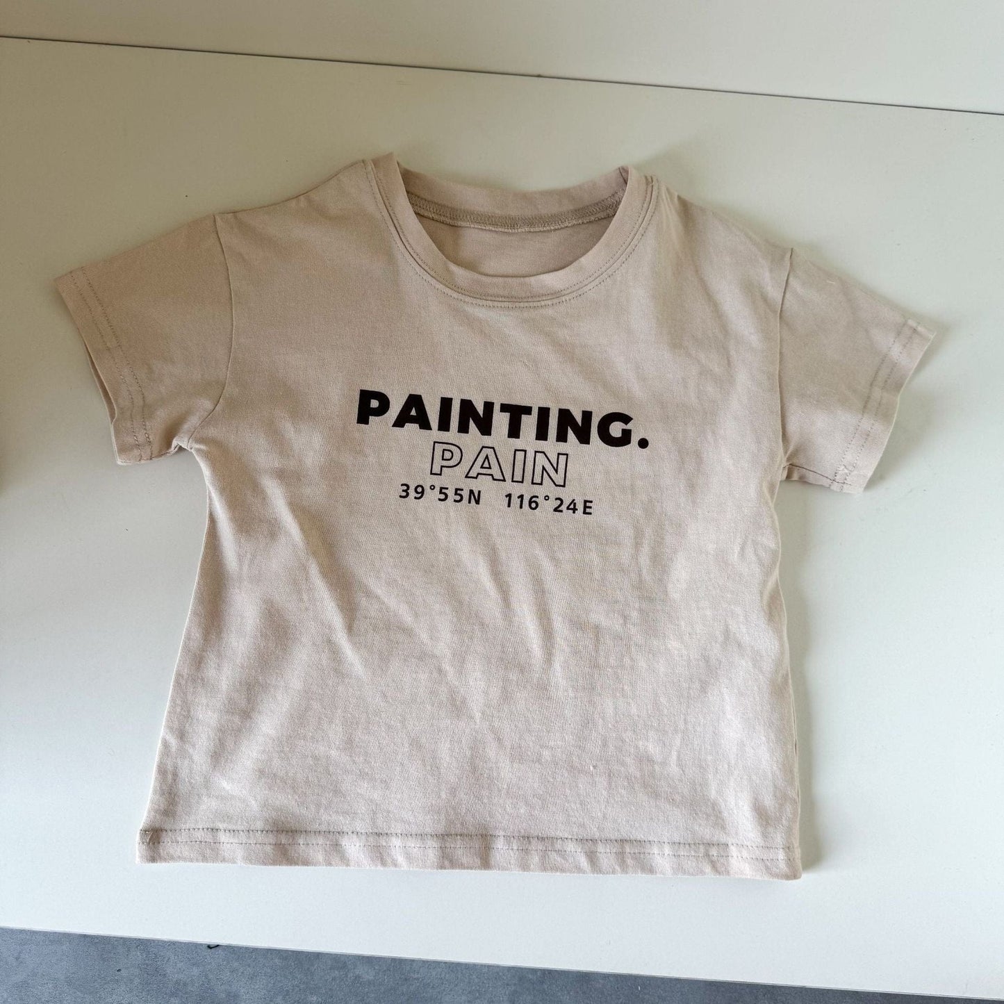 半袖Tシャツ Apricot / 80cm プリントレターロゴ半袖Tシャツ【mh0010190】