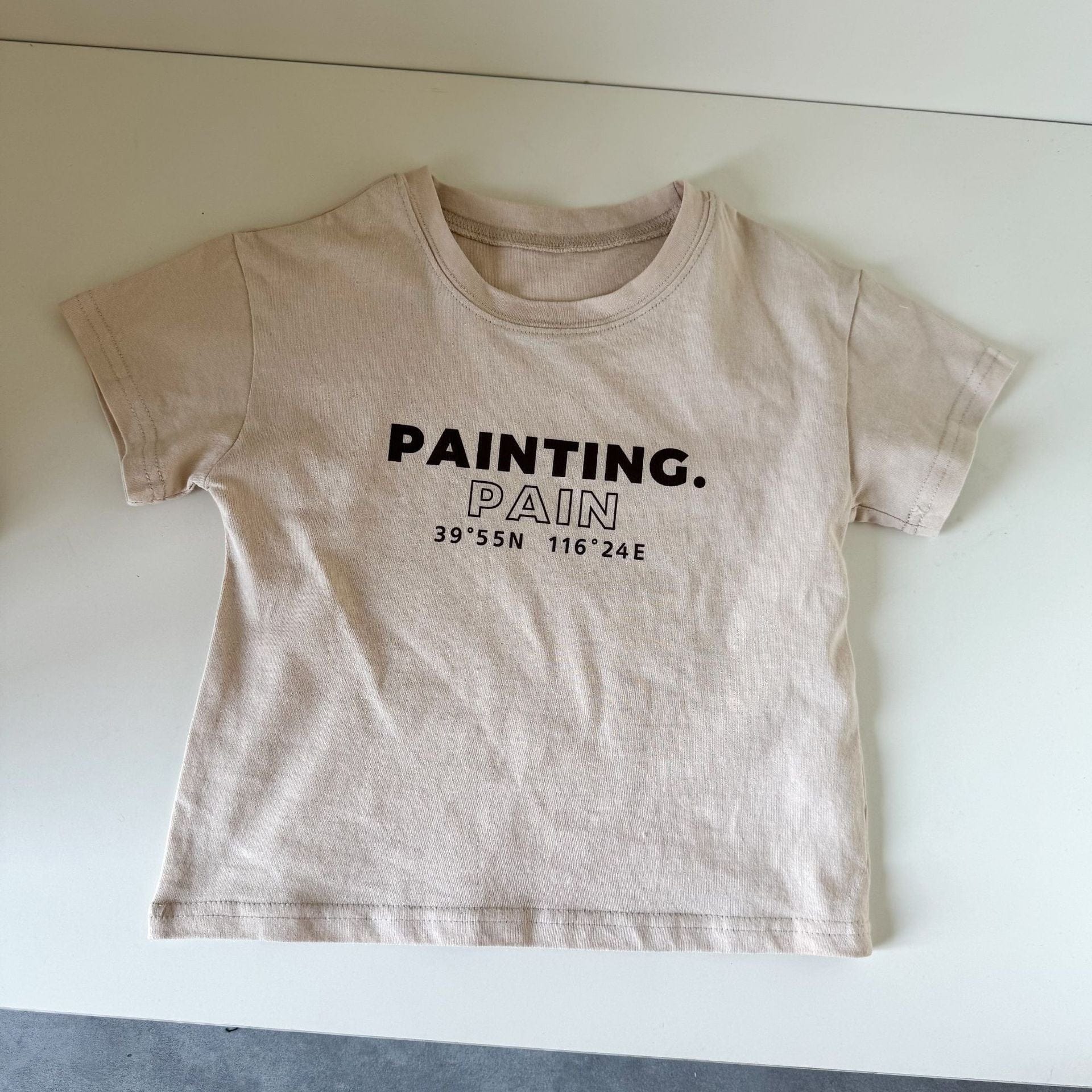 半袖Tシャツ Apricot / 80cm プリントレターロゴ半袖Tシャツ【mh0010190】