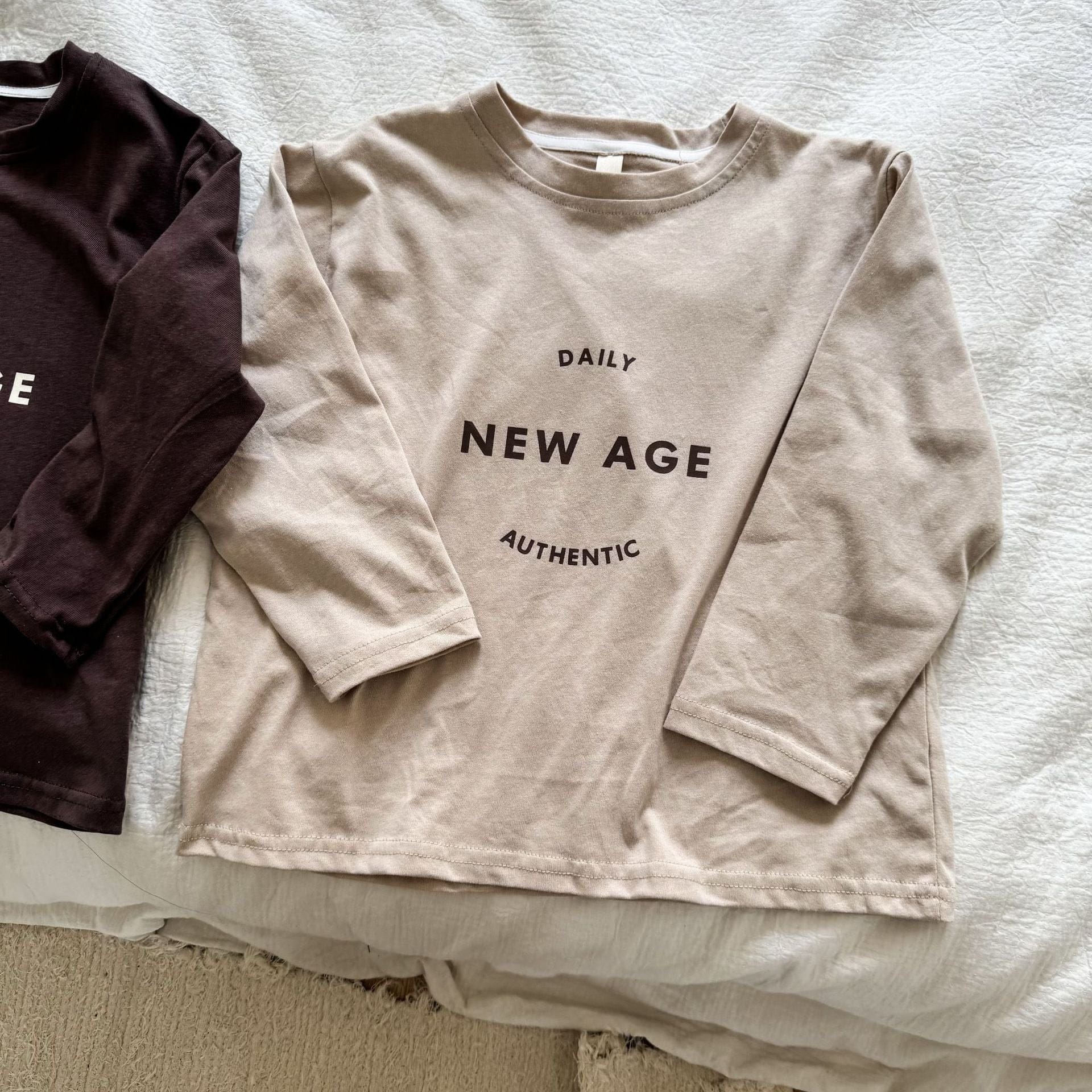 長袖Tシャツ Apricot / 80cm ロゴプリント長袖Tシャツ【mh0010488】