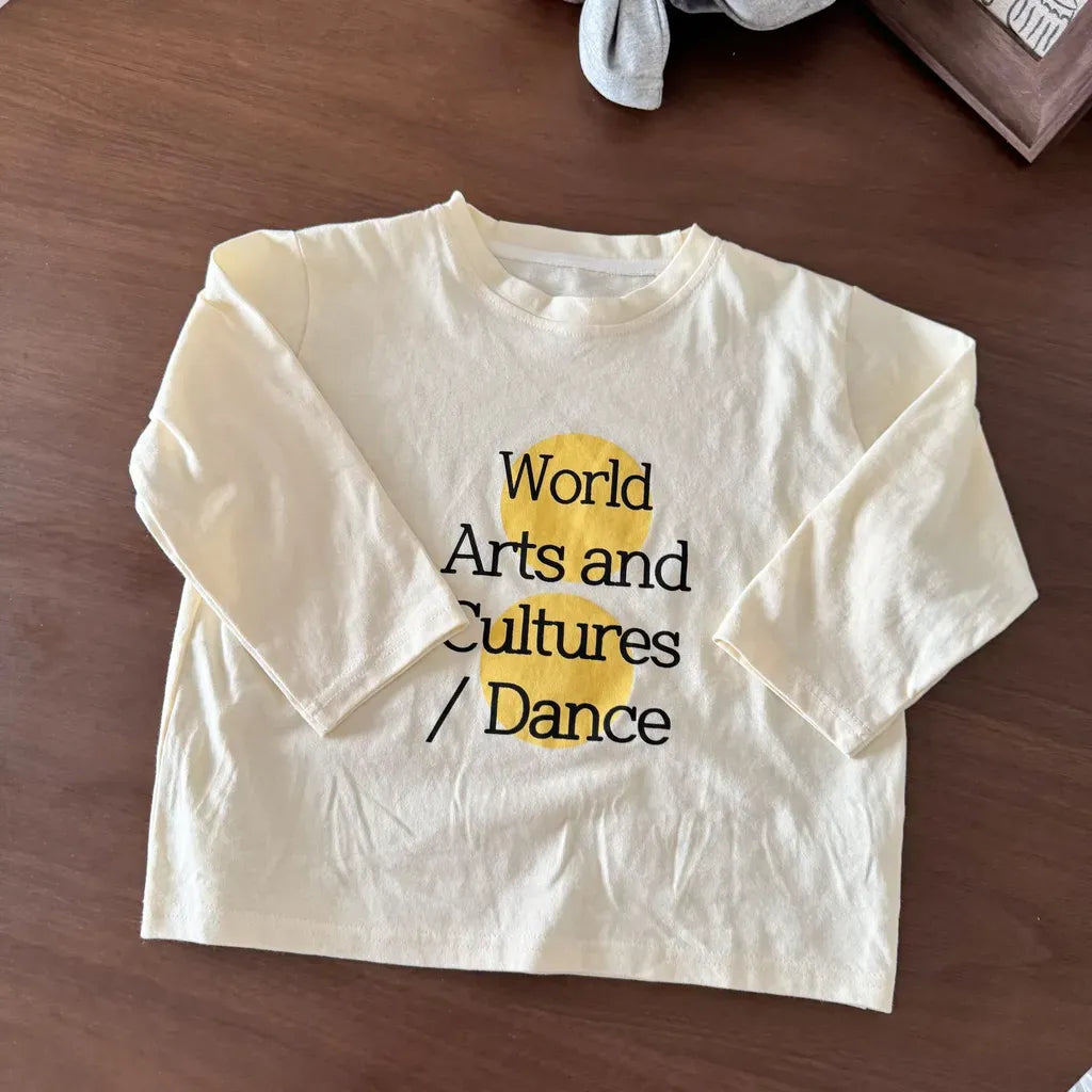 長袖Tシャツ Beige / 80cm ビッグサークルロゴプリント長袖Tシャツ【mh0011247】