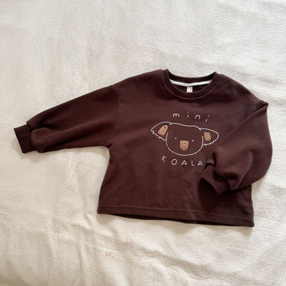 長袖Tシャツ Coffee / 80cm コアラプリント長袖スウェットシャツ【mh0010490】