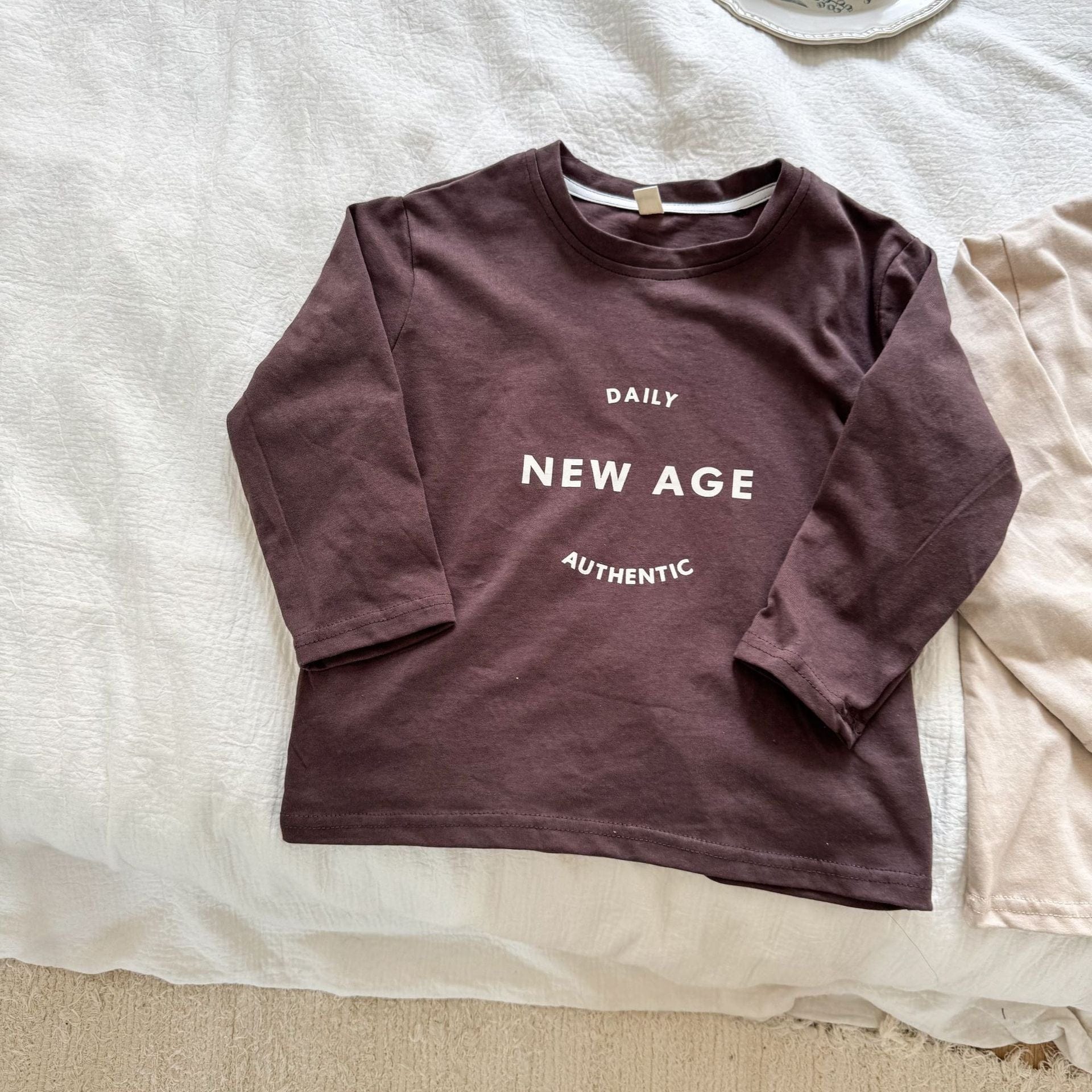 長袖Tシャツ Coffee / 80cm ロゴプリント長袖Tシャツ【mh0010488】