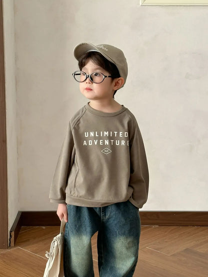 長袖Tシャツ Green / 80cm 12M キッズトップス レターロゴプリント長袖スウェットシャツ【mh0008061】