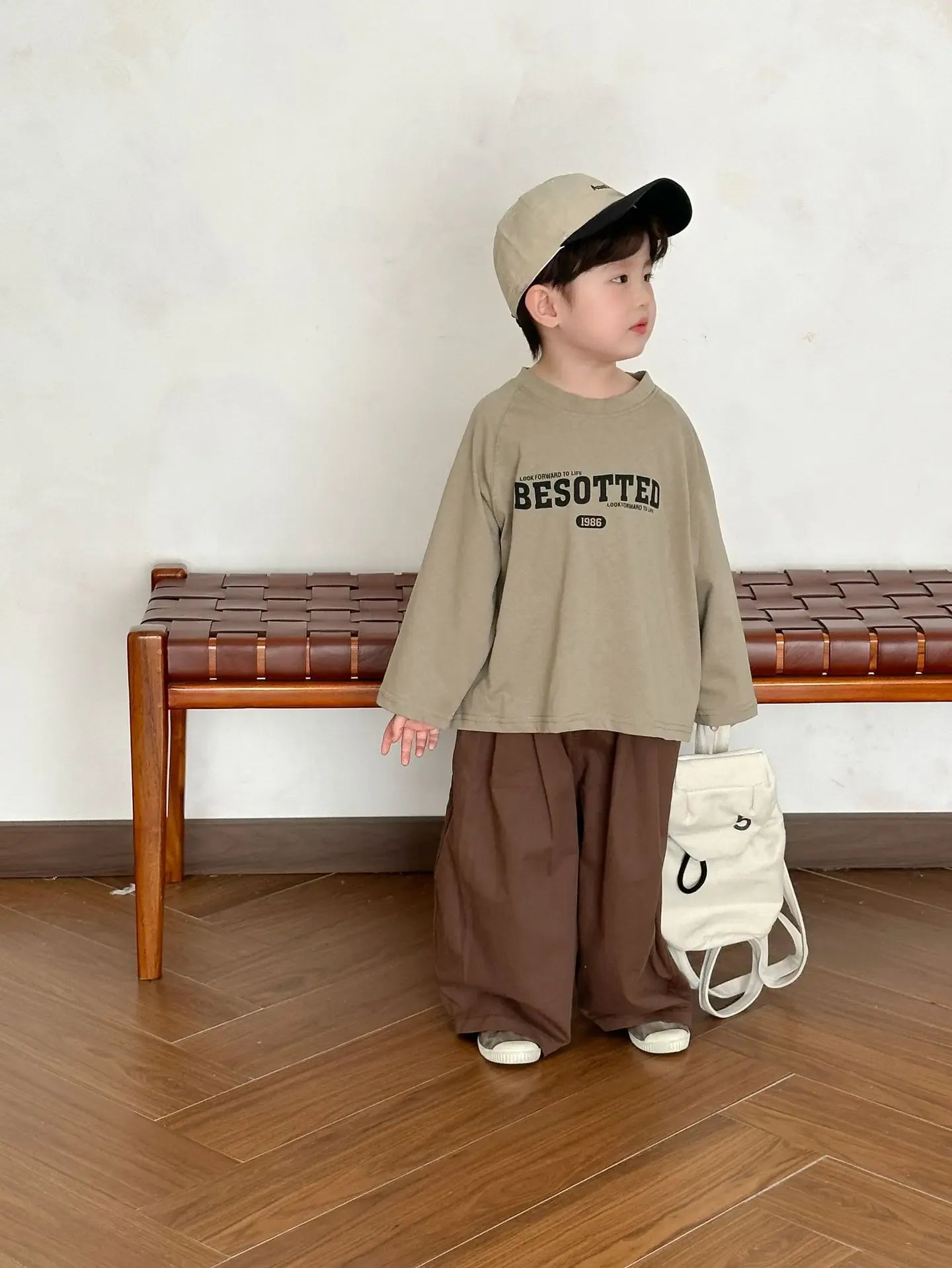 長袖Tシャツ Green / 80cm 12M キッズトップス レターロゴプリント長袖Tシャツ【mh0008062】