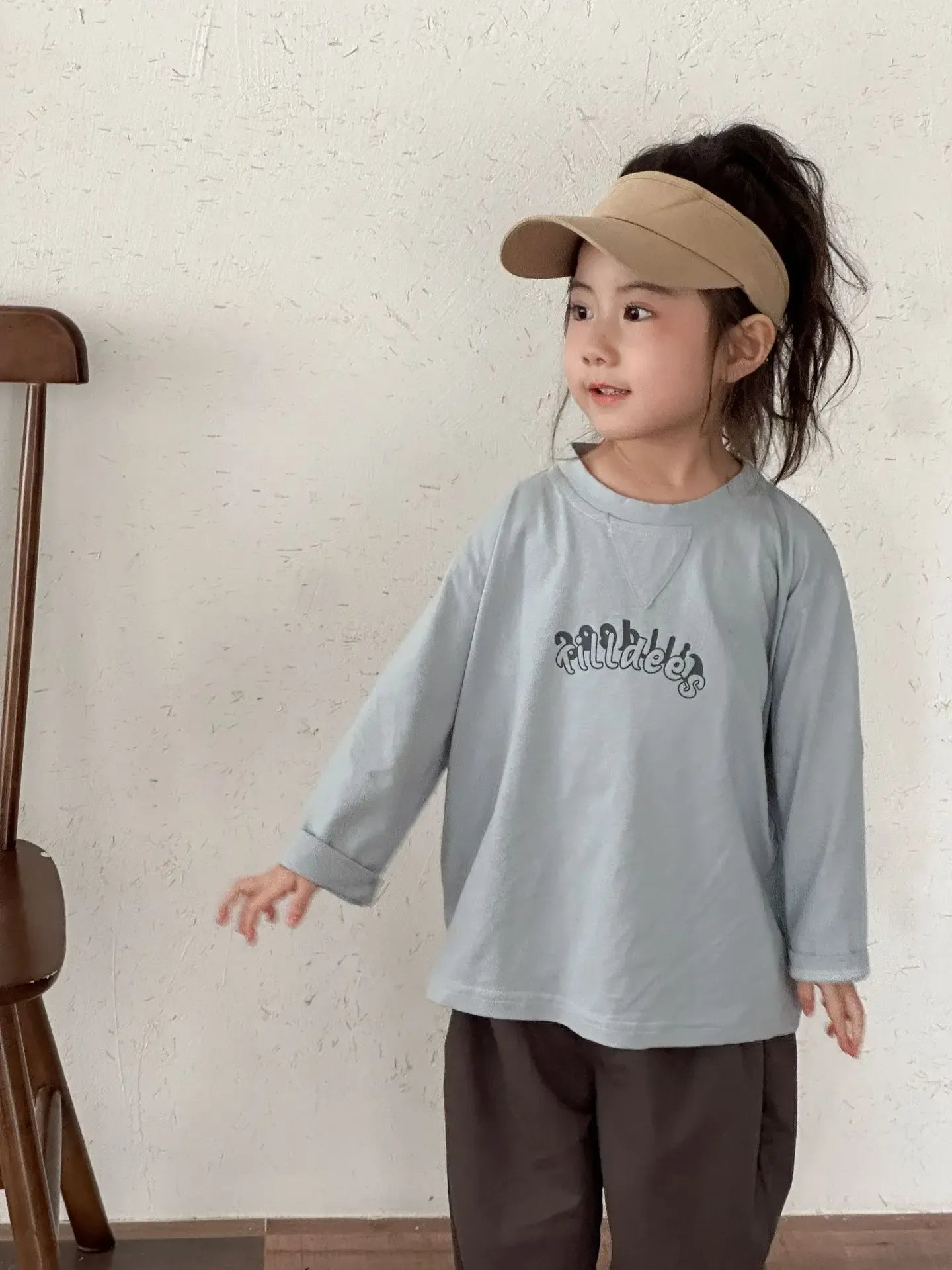 長袖Tシャツ Light Blue / 80cm 12M キッズトップス グラフィティロゴプリント長袖Tシャツ【mh0008783】