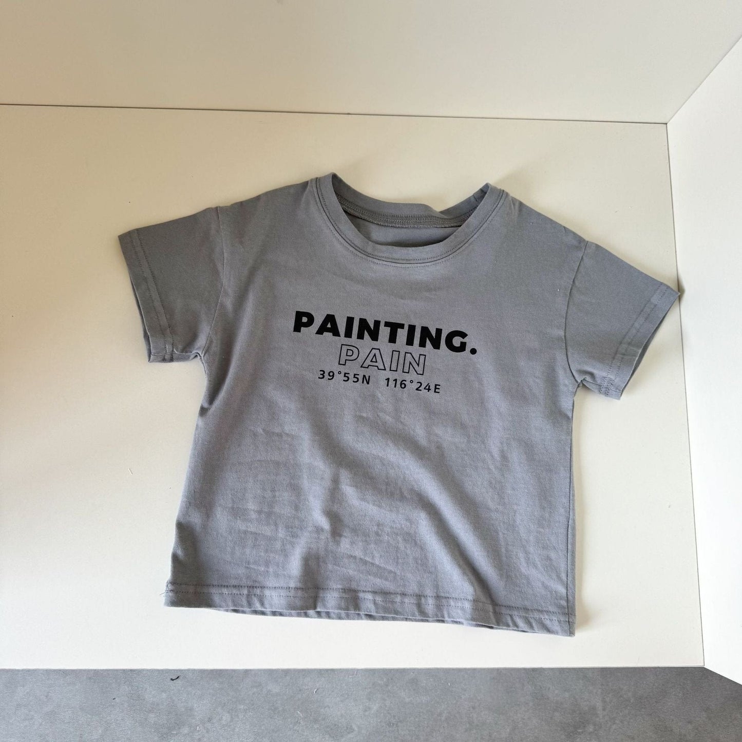 半袖Tシャツ Light Gray / 80cm プリントレターロゴ半袖Tシャツ【mh0010190】