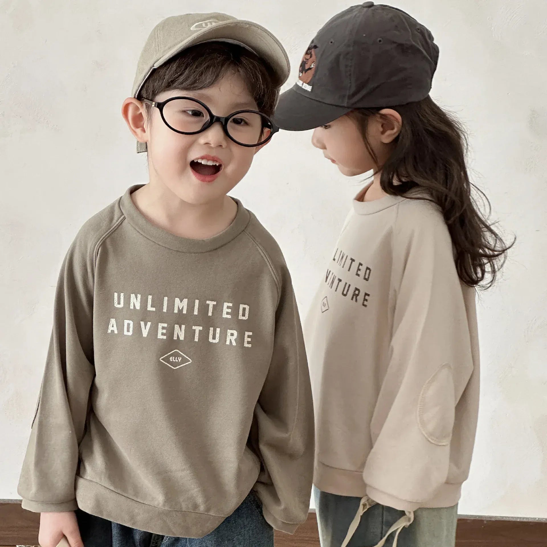 長袖Tシャツ キッズトップス レターロゴプリント長袖スウェットシャツ【mh0008061】