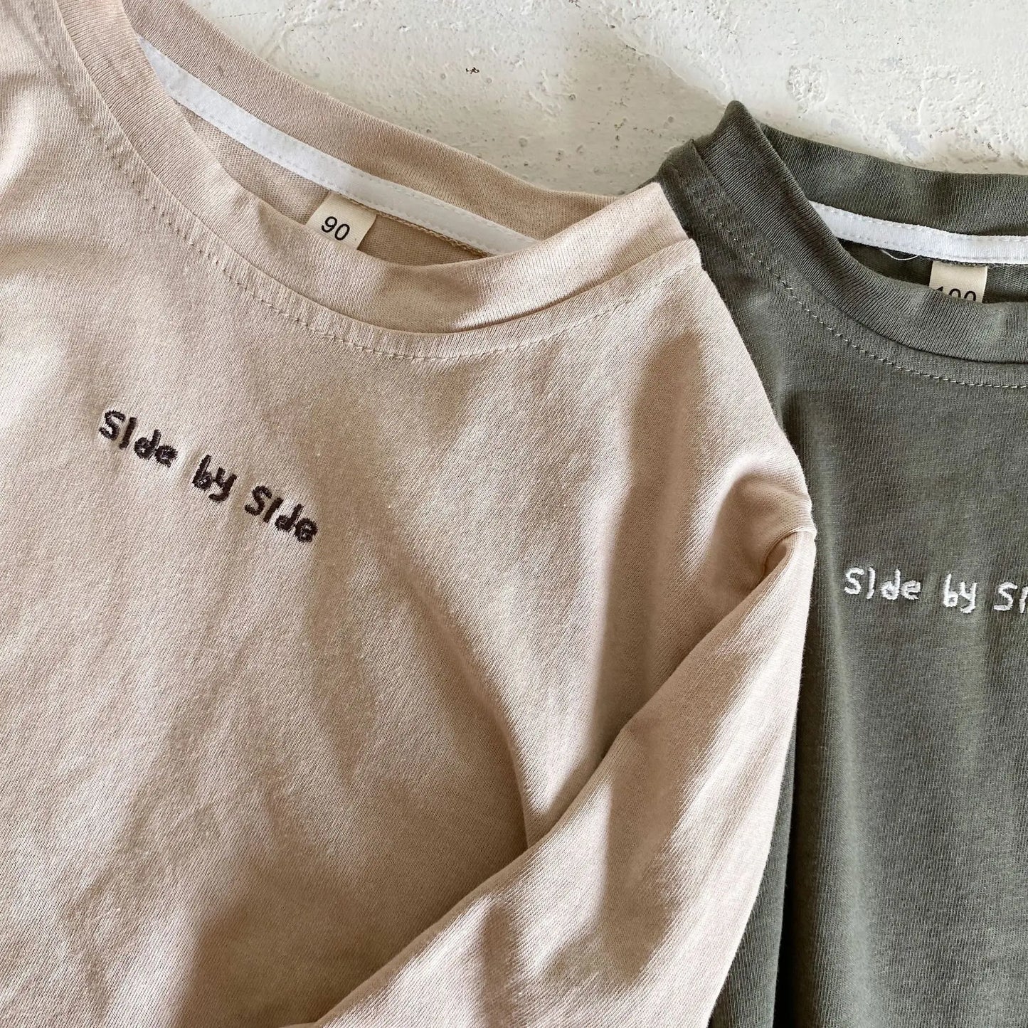 長袖Tシャツ キッズトップス 長袖Tシャツ レターロゴ刺繍ワンポイント 2カラー【mh0006159】