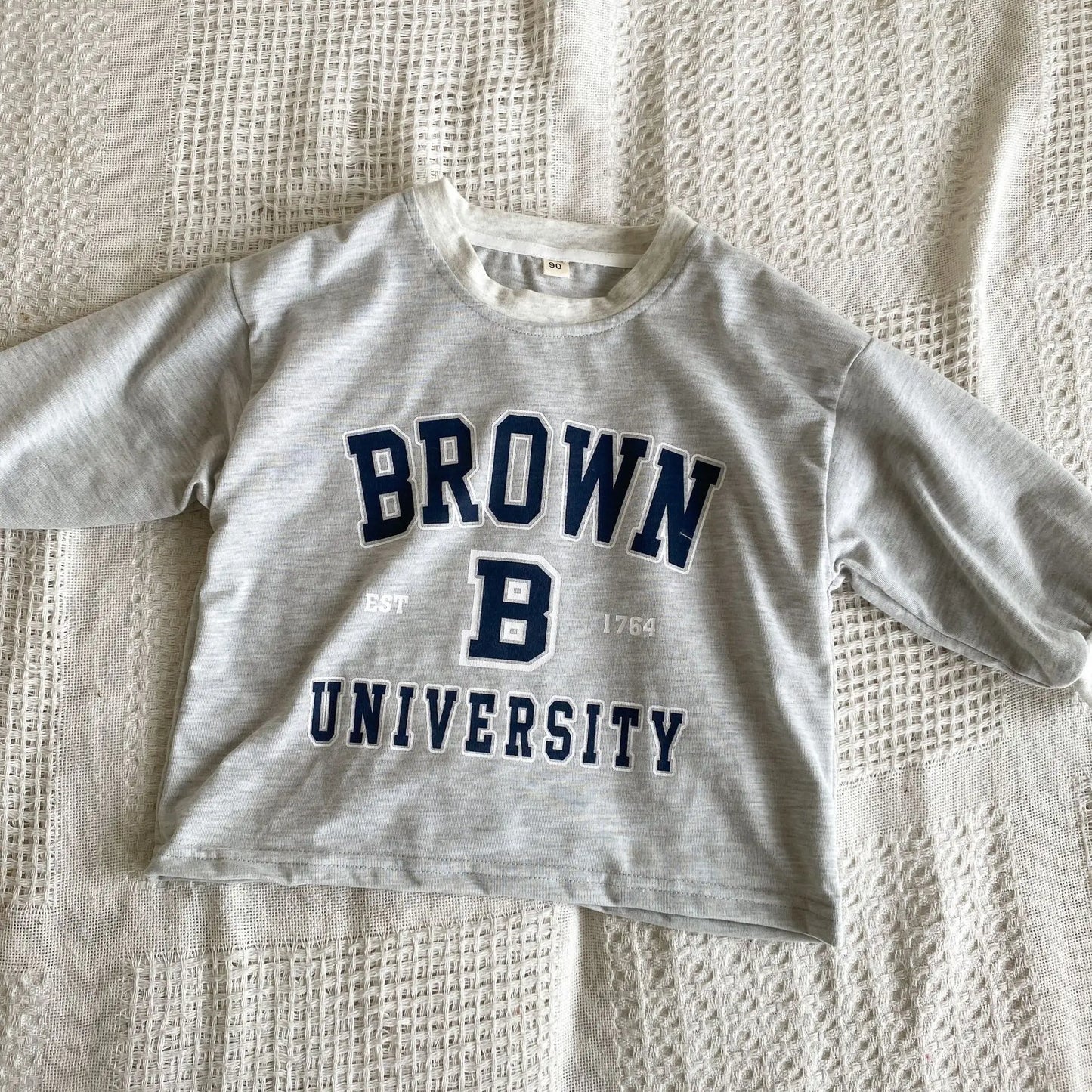 長袖Tシャツ キッズトップス 長袖アメカジプリントTシャツ レターロゴ2カラー【mh0006687】