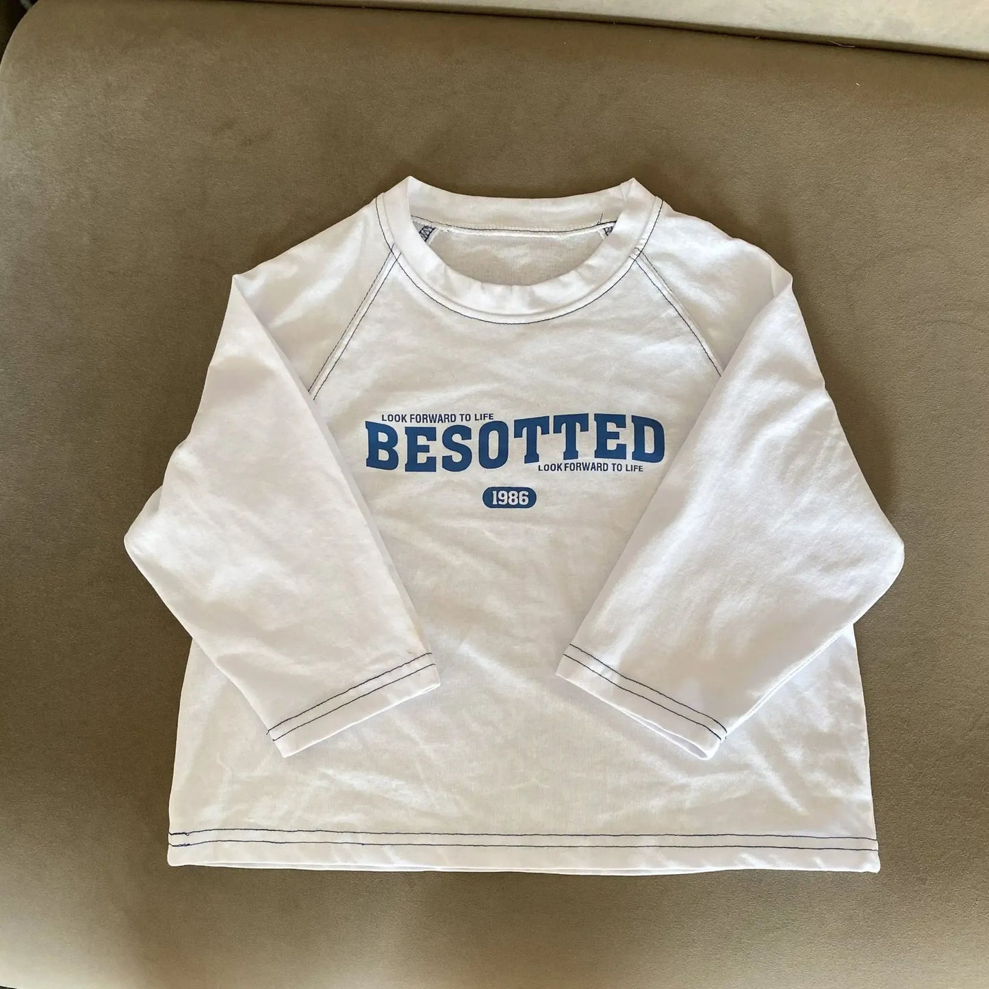 長袖Tシャツ キッズトップス レターロゴプリント長袖Tシャツ【mh0008062】