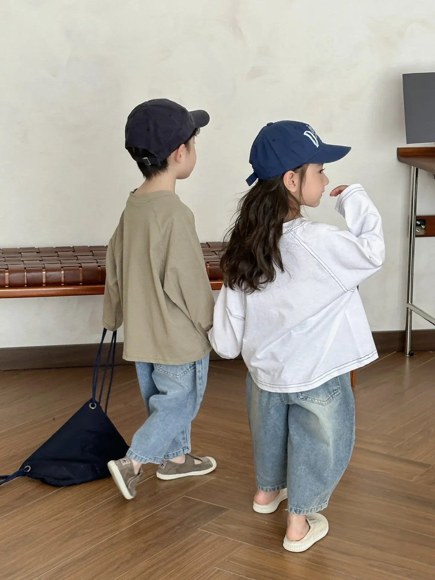 長袖Tシャツ キッズトップス レターロゴプリント長袖Tシャツ【mh0008062】