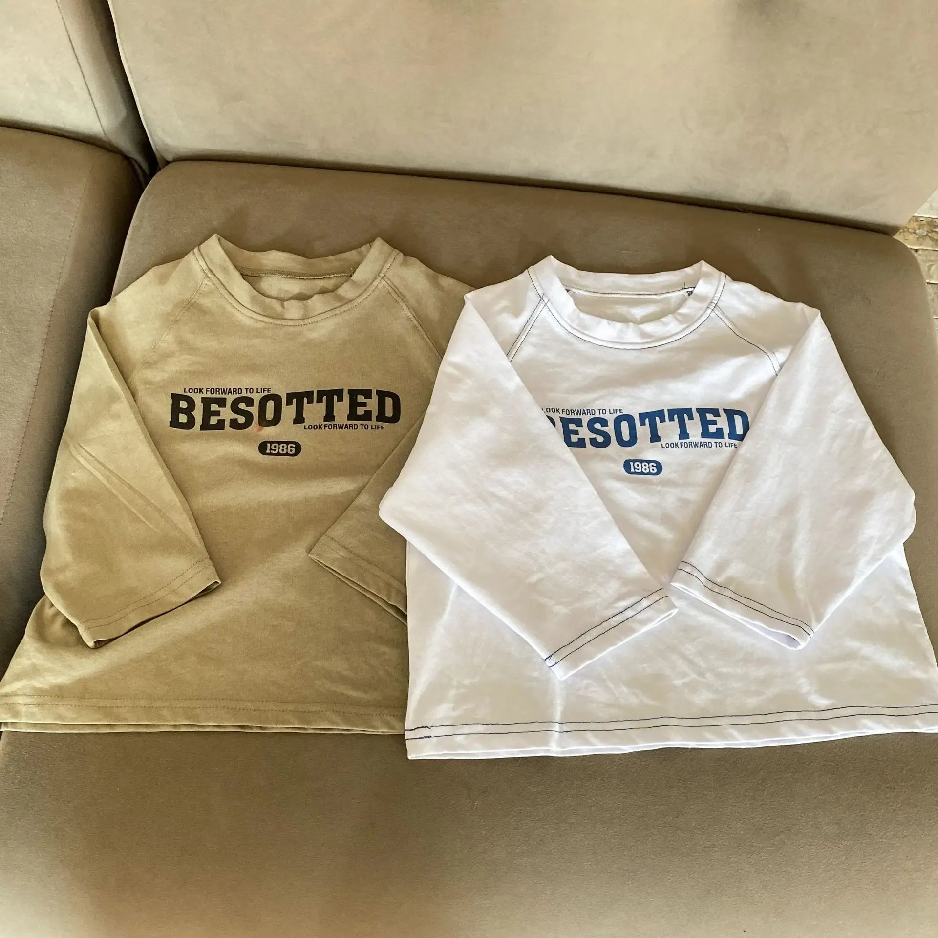 長袖Tシャツ キッズトップス レターロゴプリント長袖Tシャツ【mh0008062】