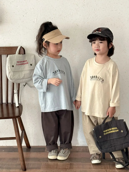 長袖Tシャツ キッズトップス グラフィティロゴプリント長袖Tシャツ【mh0008783】