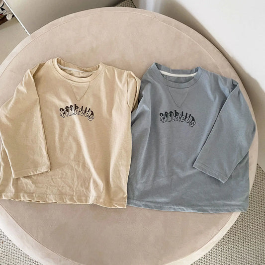 長袖Tシャツ キッズトップス グラフィティロゴプリント長袖Tシャツ【mh0008783】