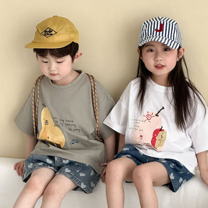 半袖Tシャツ フルーツプリント半袖Tシャツ【mh0009826】