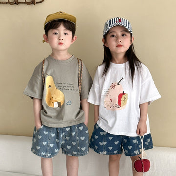 半袖Tシャツ フルーツプリント半袖Tシャツ【mh0009826】