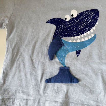 半袖Tシャツ 鳥/クジラプリント半袖Tシャツ【mh0010183】