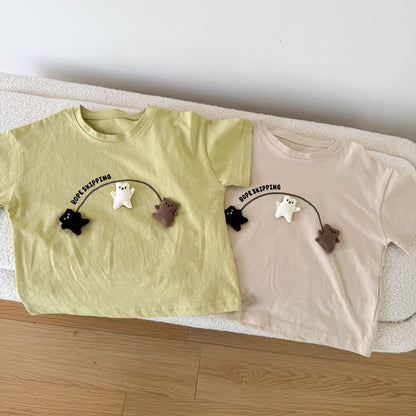 半袖Tシャツ なわとびクマアップリケ半袖Tシャツ【mh0010187】
