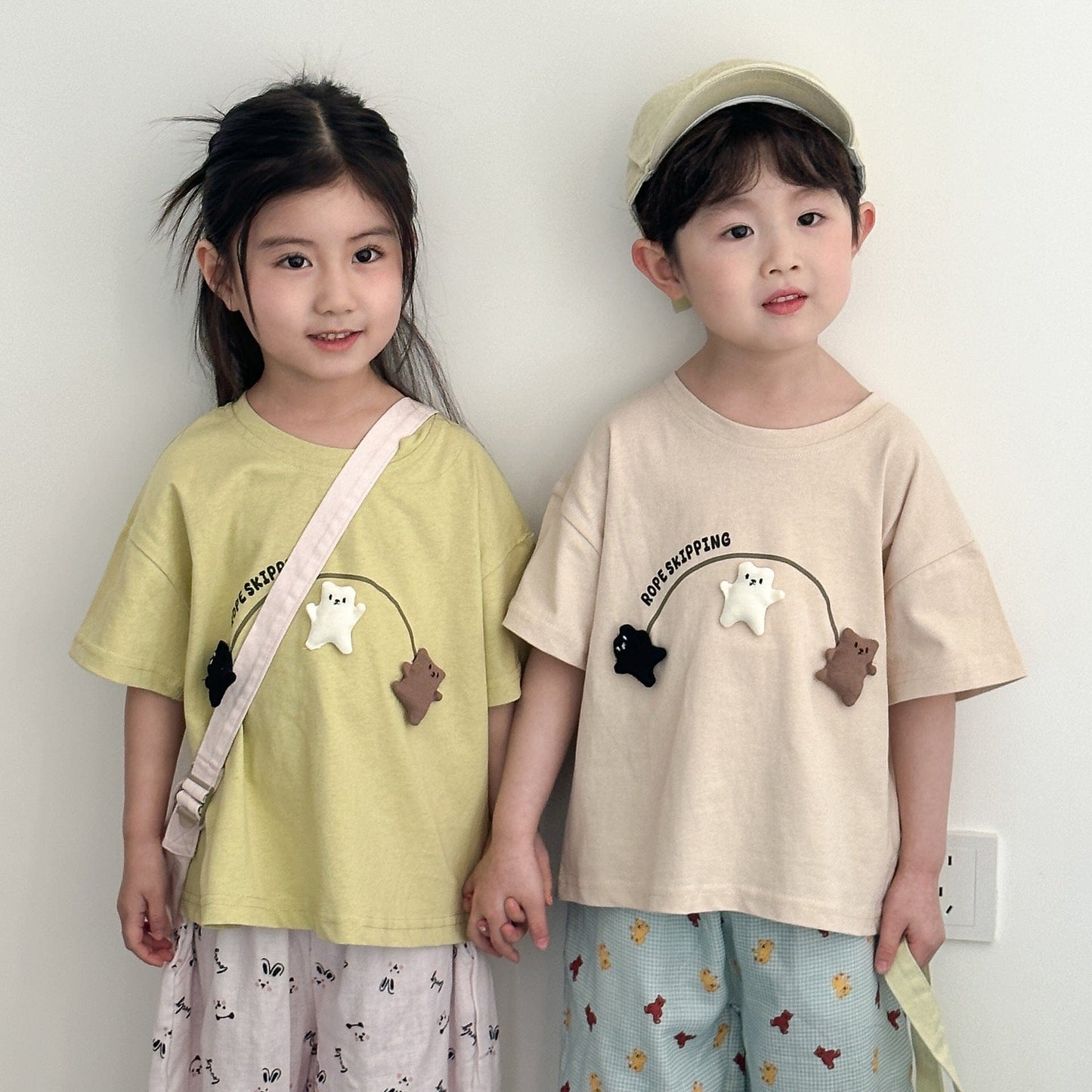 半袖Tシャツ なわとびクマアップリケ半袖Tシャツ【mh0010187】