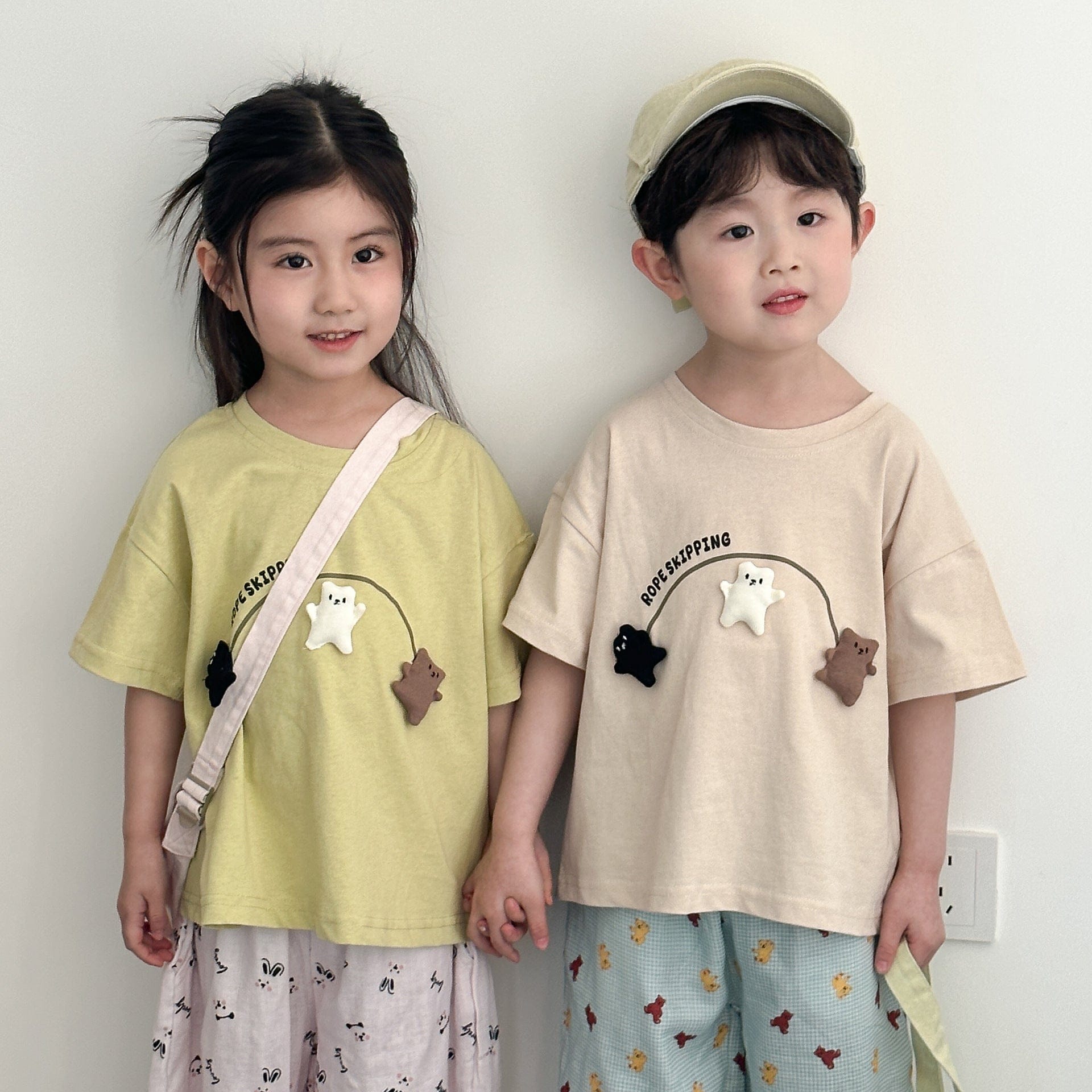 半袖Tシャツ なわとびクマアップリケ半袖Tシャツ【mh0010187】