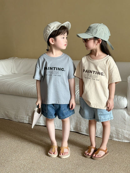 半袖Tシャツ プリントレターロゴ半袖Tシャツ【mh0010190】