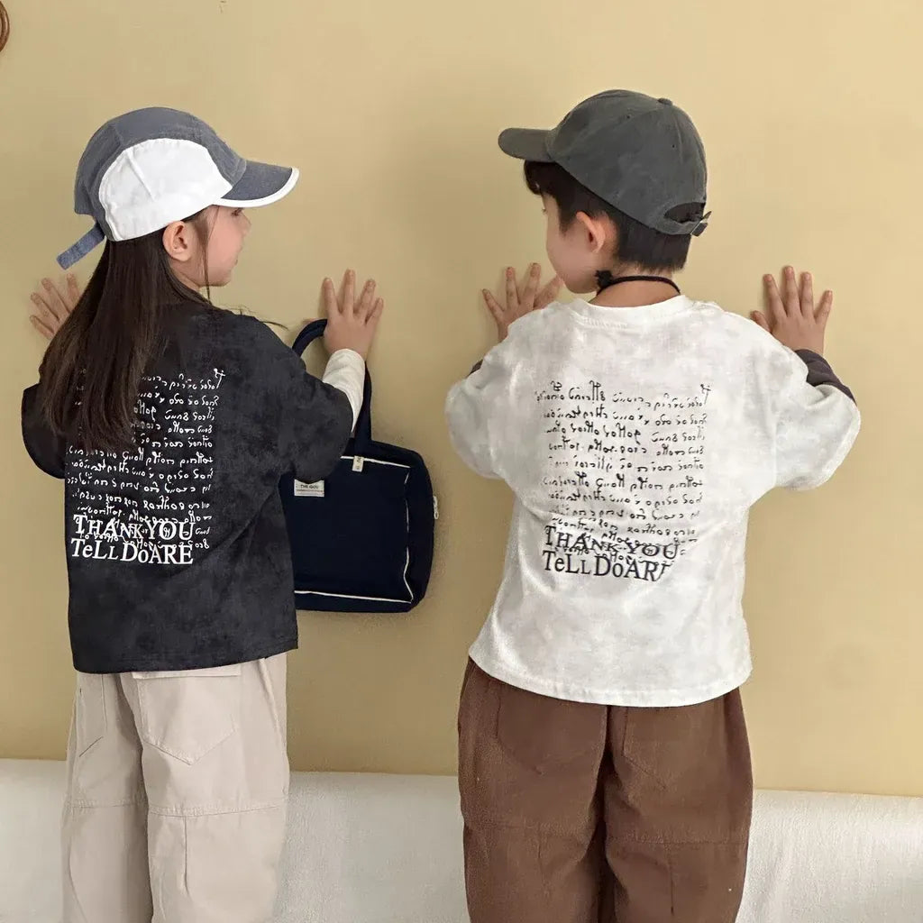 長袖Tシャツ レタリングプリントフェイクレイヤード長袖Tシャツ【mh0011244】