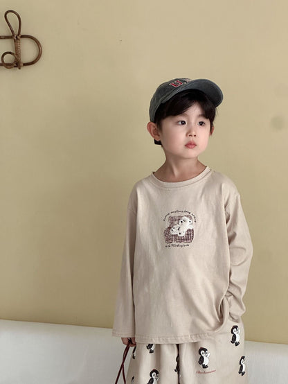 長袖Tシャツ ケーキ/ソファーベアくま刺繍長袖Tシャツ【mh0011245】