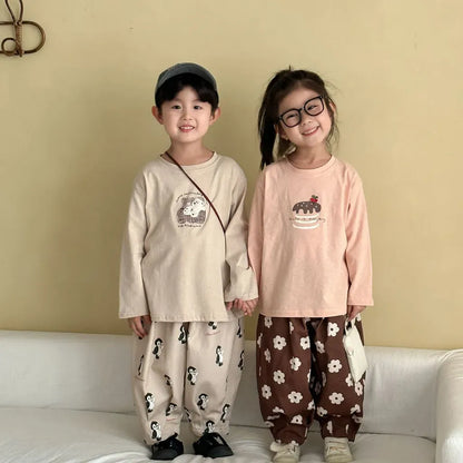 長袖Tシャツ ケーキ/ソファーベアくま刺繍長袖Tシャツ【mh0011245】