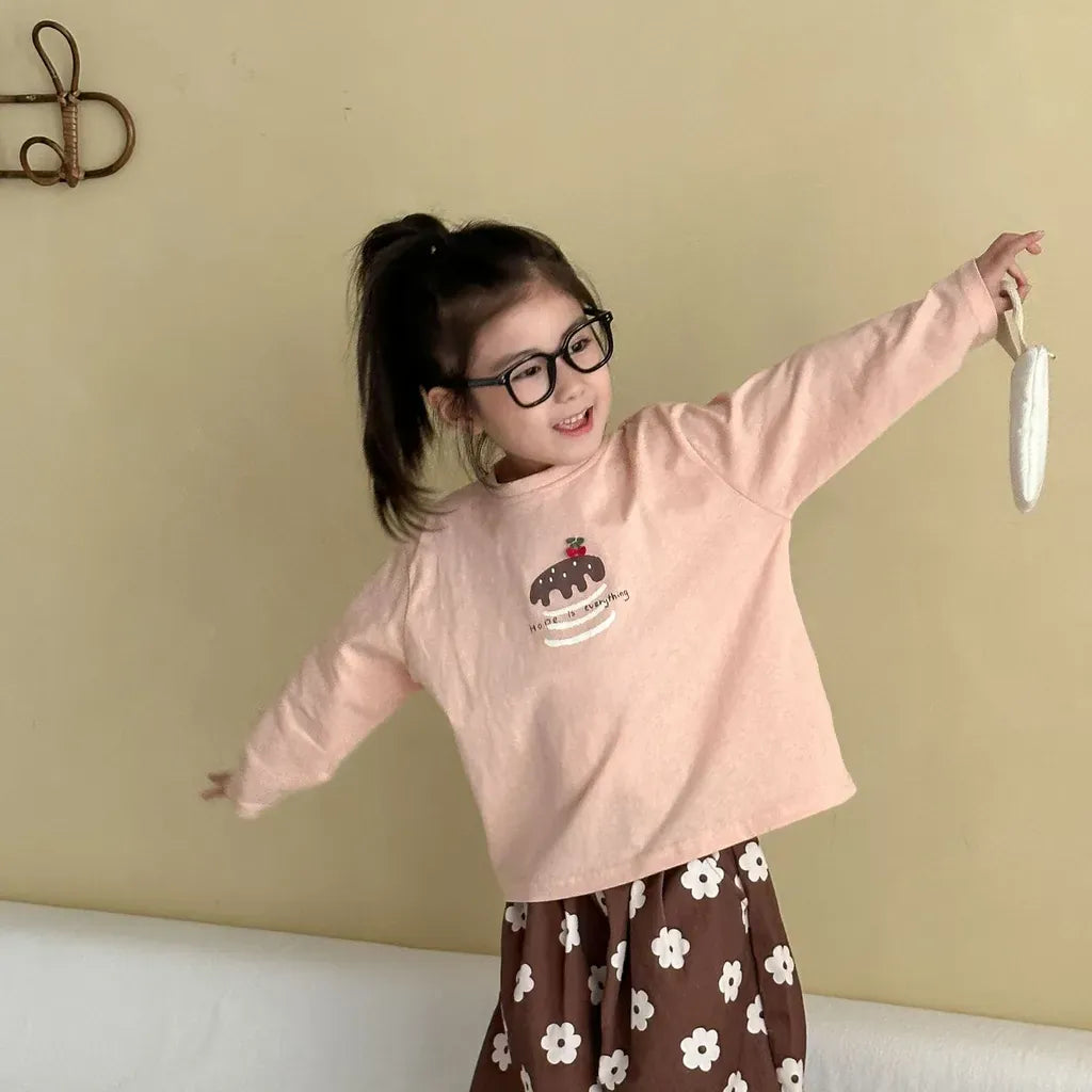 長袖Tシャツ ケーキ/ソファーベアくま刺繍長袖Tシャツ【mh0011245】