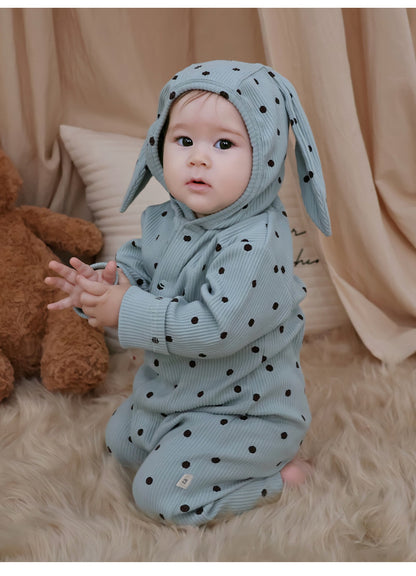 Rabbit Ear Hooded Cotton Romper ウサギ耳 フード付 ロンパース【mh0012322】 Beitaoya