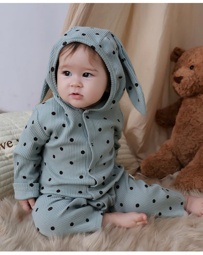 Rabbit Ear Hooded Cotton Romper ウサギ耳 フード付 ロンパース【mh0012322】 Beitaoya