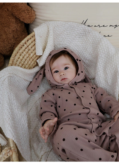 Rabbit Ear Hooded Cotton Romper ウサギ耳 フード付 ロンパース【mh0012322】 Beitaoya