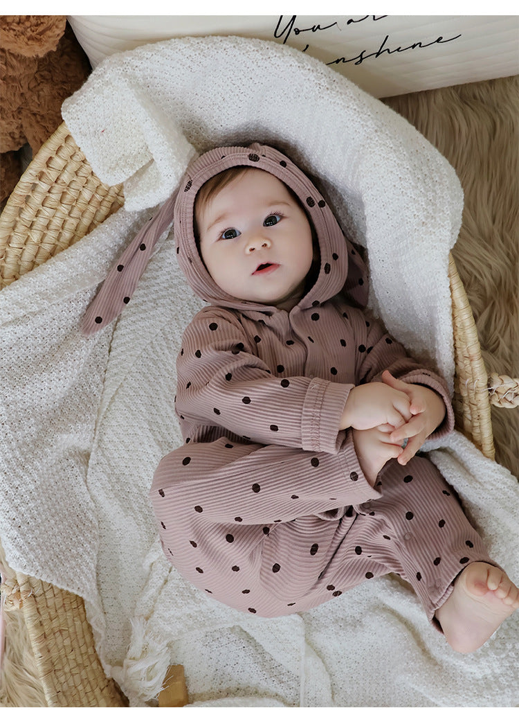 Rabbit Ear Hooded Cotton Romper ウサギ耳 フード付 ロンパース【mh0012322】 Beitaoya