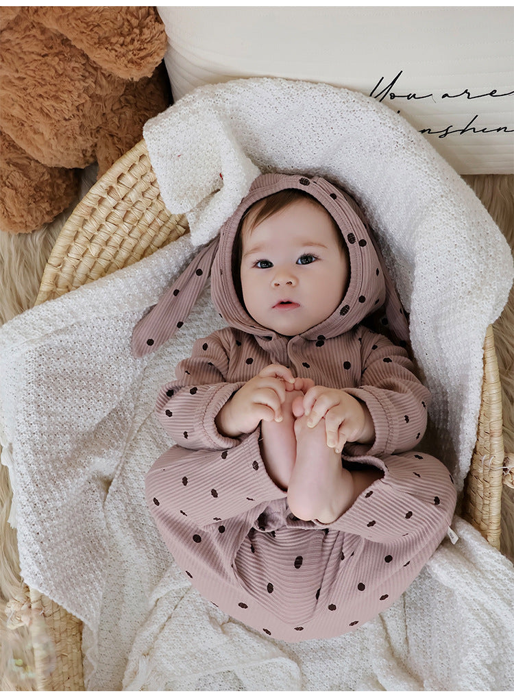 Rabbit Ear Hooded Cotton Romper ウサギ耳 フード付 ロンパース【mh0012322】 Beitaoya