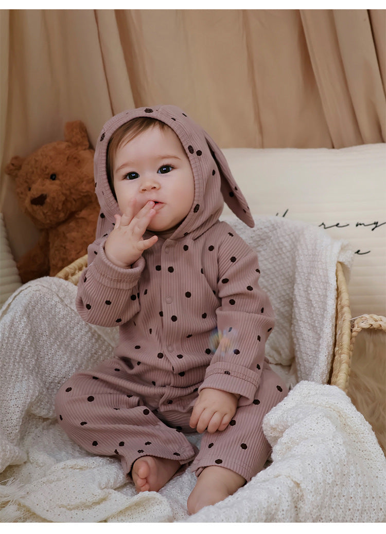 Rabbit Ear Hooded Cotton Romper ウサギ耳 フード付 ロンパース【mh0012322】 Beitaoya