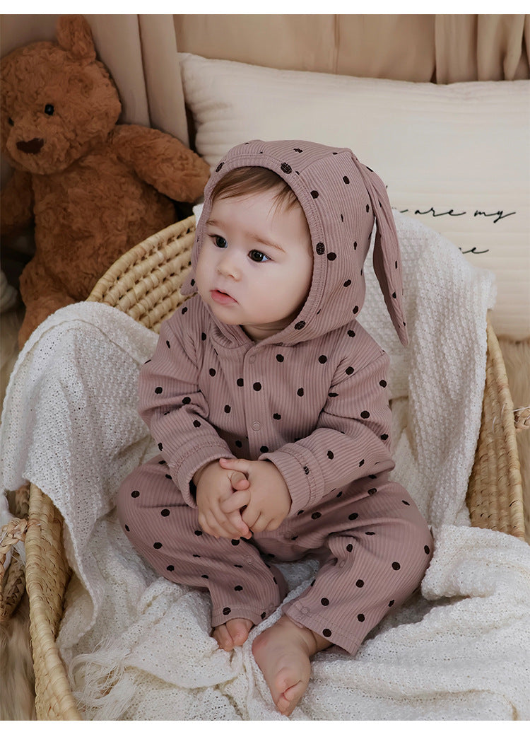 Rabbit Ear Hooded Cotton Romper ウサギ耳 フード付 ロンパース【mh0012322】 Beitaoya