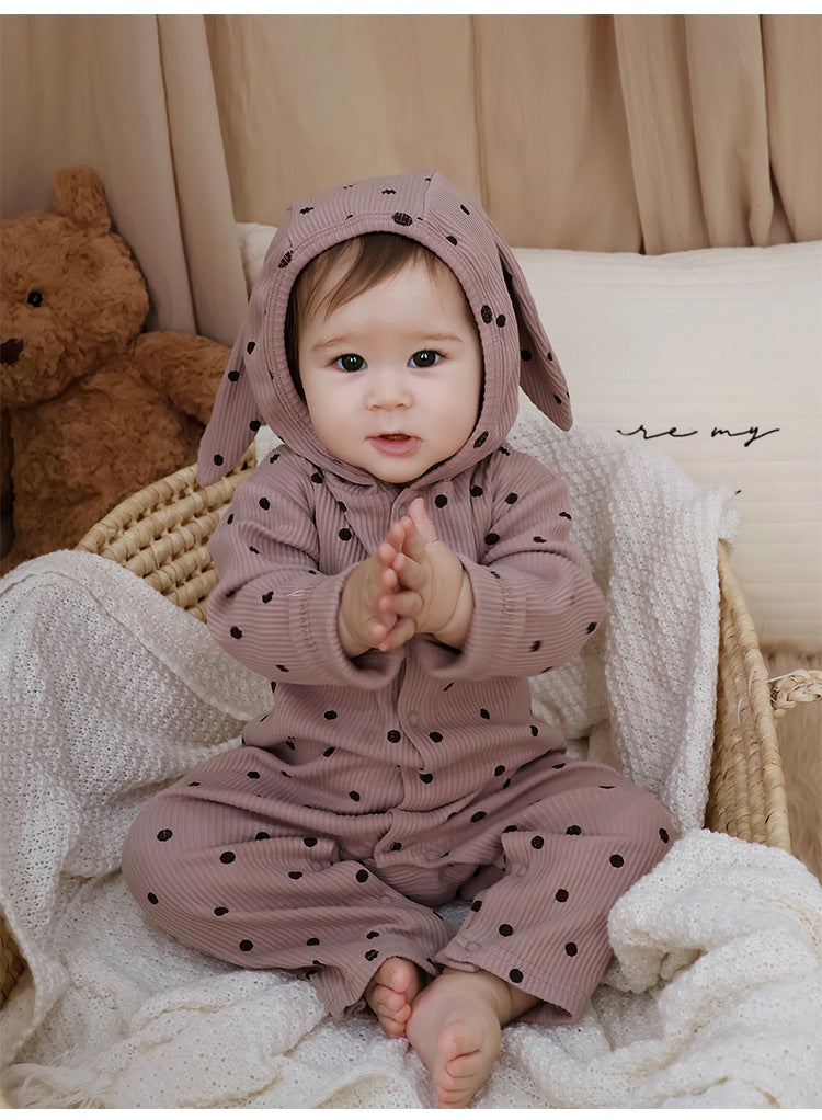 Rabbit Ear Hooded Cotton Romper ウサギ耳 フード付 ロンパース【mh0012322】 Beitaoya